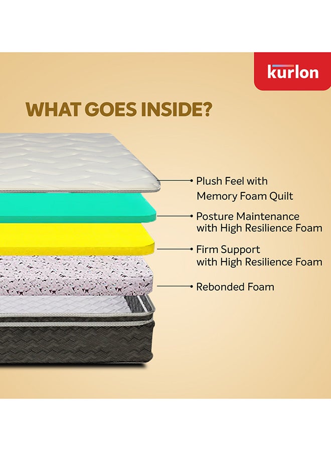 Kurlon Mermaid Medium Firm Memory Foam Mattress |Rebonded Foam Core for Spinal Support |Durable HR Foam & Quilted Comfort Top | 10 year warranty | 200x180x25 - Image 5